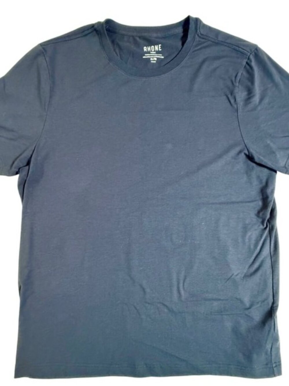 RHONE Men's XL Short Sleeve Crew Neck T Shirt Cotton Blend Made in Peru Navy